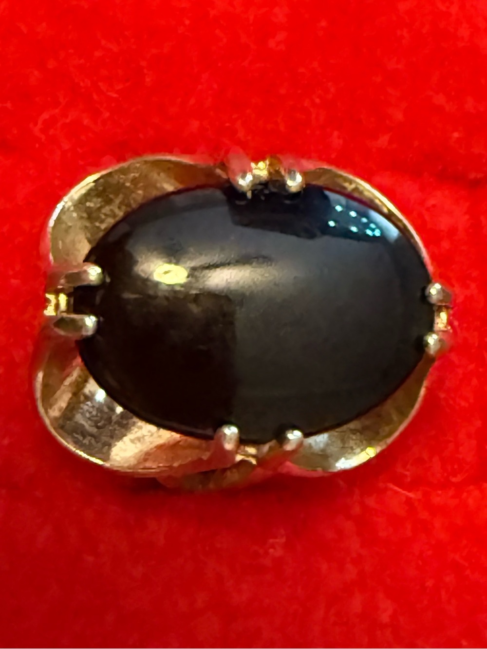Vintage Black Oval Stone Ring - Women's Fashion Ring